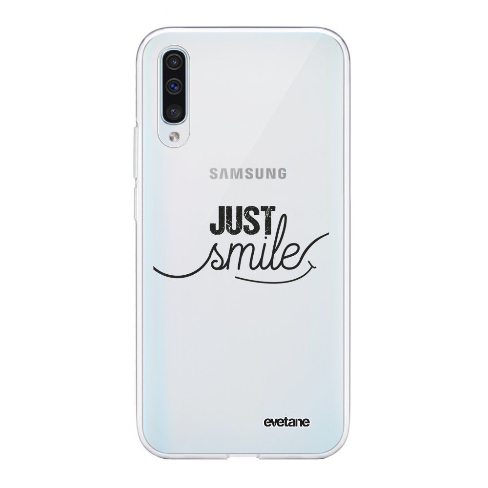 Evetane - Coque Samsung Galaxy A50 souple transparente Just Smile Motif Ecriture Tendance Evetane. - Coque, étui smartphone