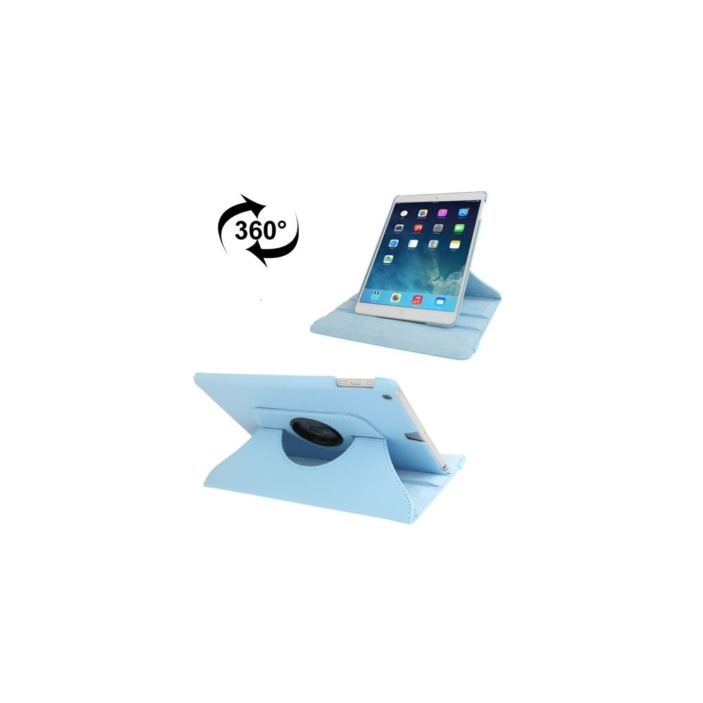 Wewoo - Smart Cover bleu pour iPad 9.7 pouces 2017 et Air 2 & Air 360 Degrés Rotation Litchi Texture Housse en cuir avec 2 Gears Holder - Coque, étui smartphone