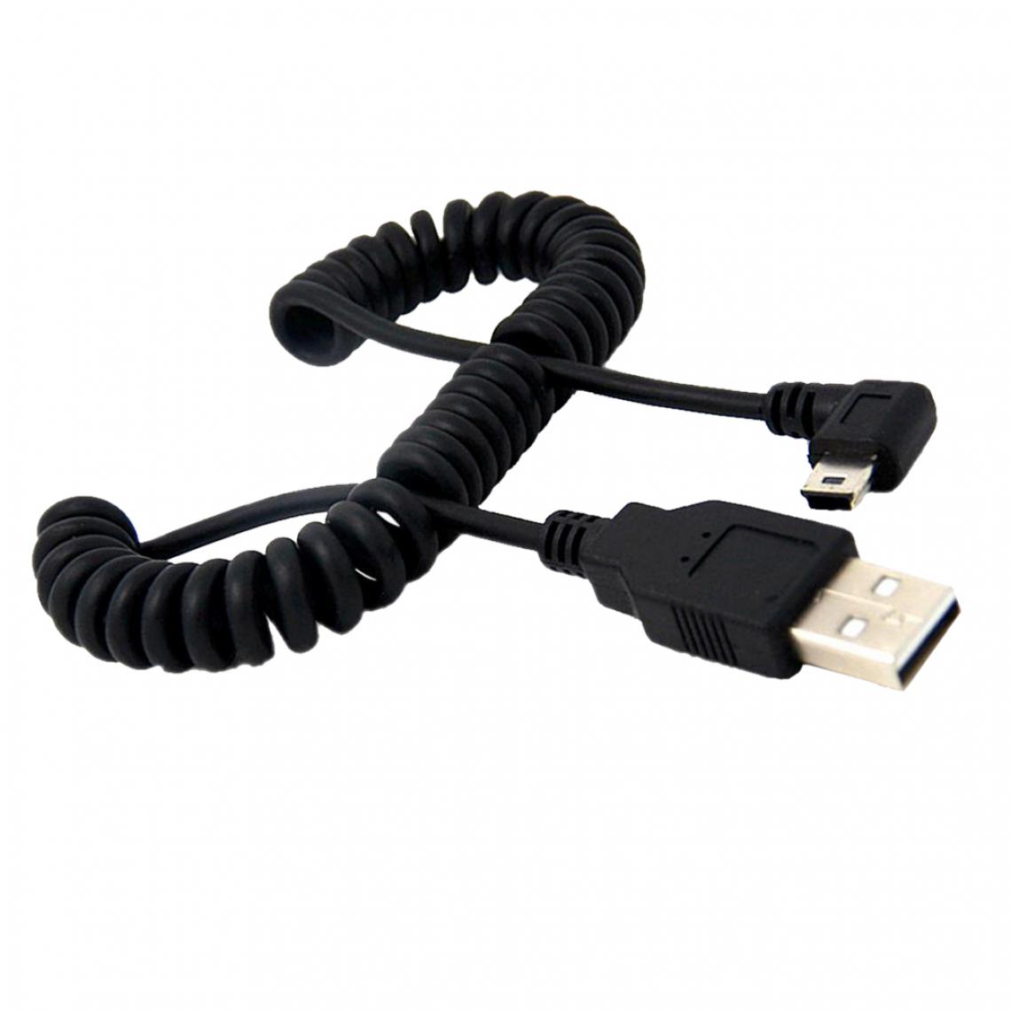 marque generique - USB 2.0 Mâle À Mini USB Mâle Ressort Câble Gauche Angle Connecteur Corde - Autres accessoires smartphone