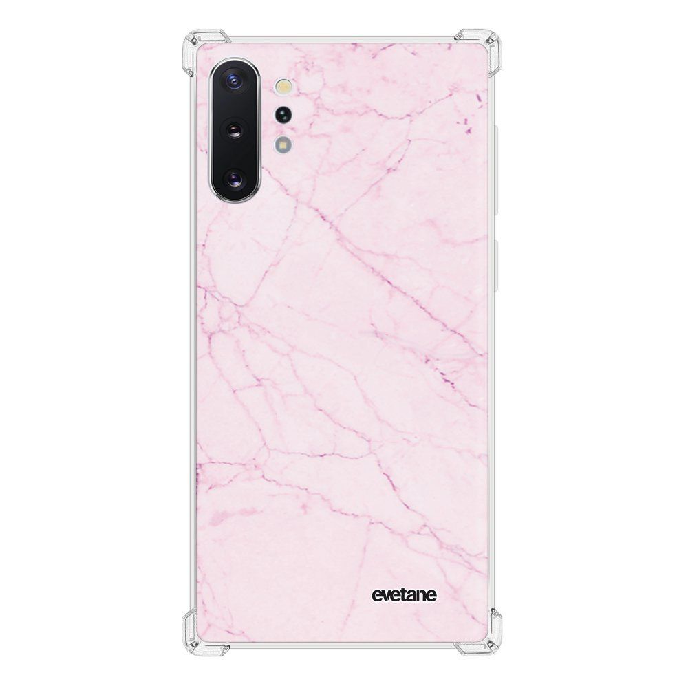 Evetane - Coque Samsung Galaxy Note 10 Plus anti-choc souple avec angles renforcés transparente Marbre rose Evetane - Coque, étui smartphone