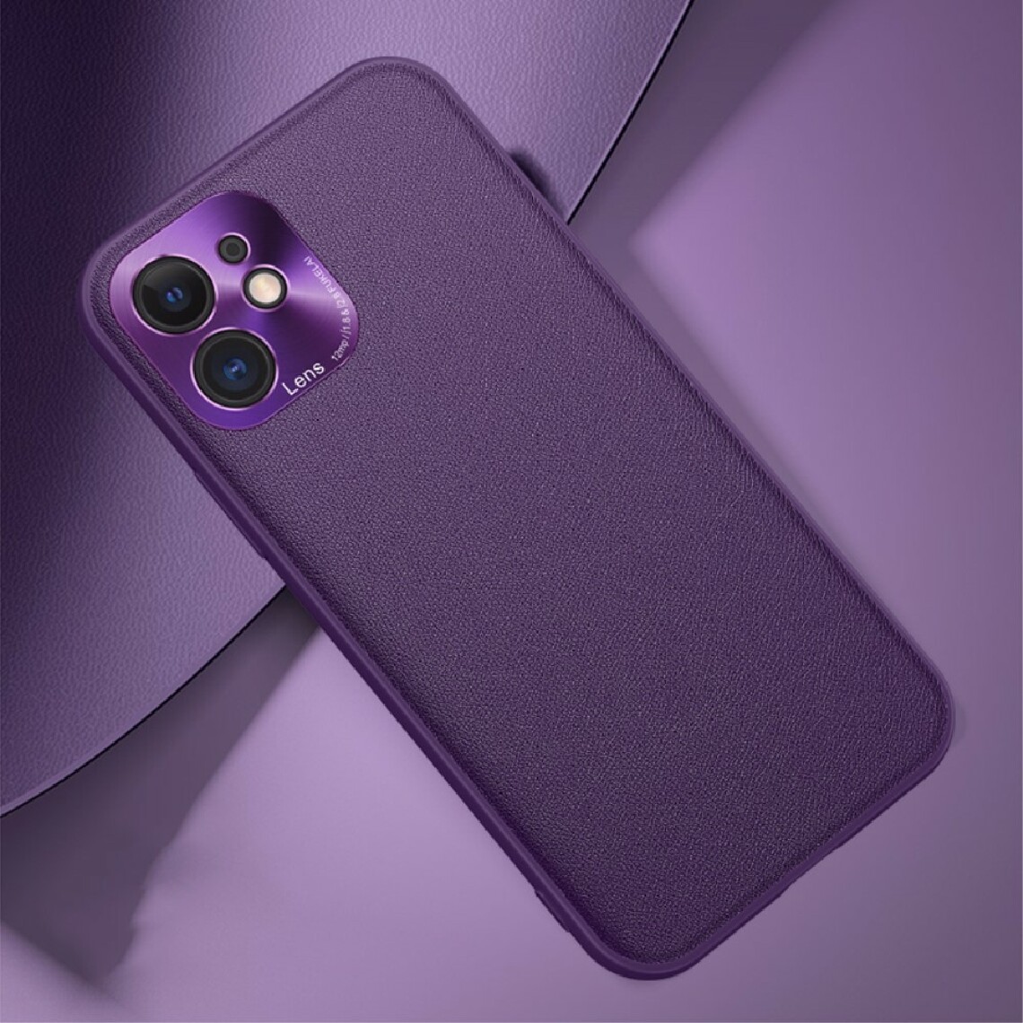 Other - Coque en TPU hybride de trou découpé précis violet pour votre Apple iPhone 12 - Coque, étui smartphone