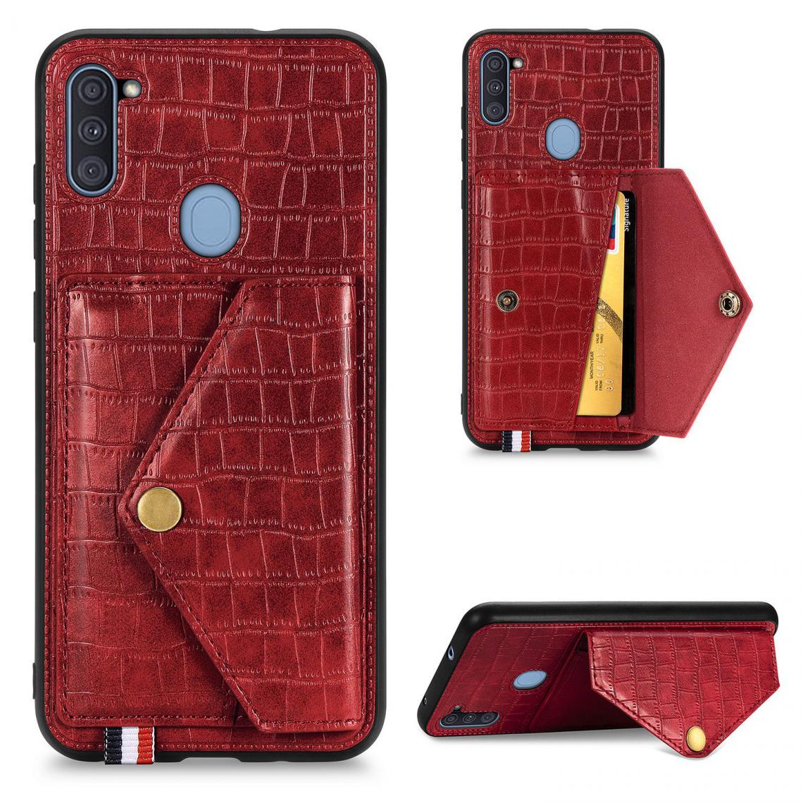 OtterBox - Housse Etui Coque de protection pour Samsung Galaxy A11 Rouge avec Porte Carte (imit Croco) [Rouge] - Coque, étui smartphone