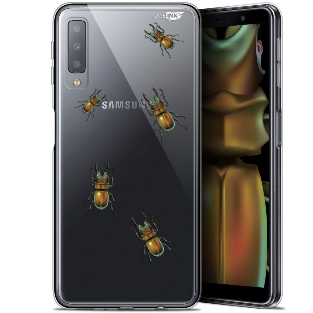 Caseink - Coque arrière Samsung Galaxy A7 2018 (A750) (6 ) Gel HD [ Nouvelle Collection - Souple - Antichoc - Imprimé en France] Petits Scarabés - Coque, étui smartphone