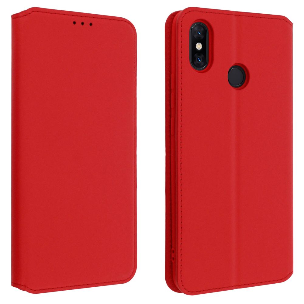 Avizar - Housse Xiaomi Mi Max 3 Étui Folio Portefeuille Fonction Support Rouge - Coque, étui smartphone