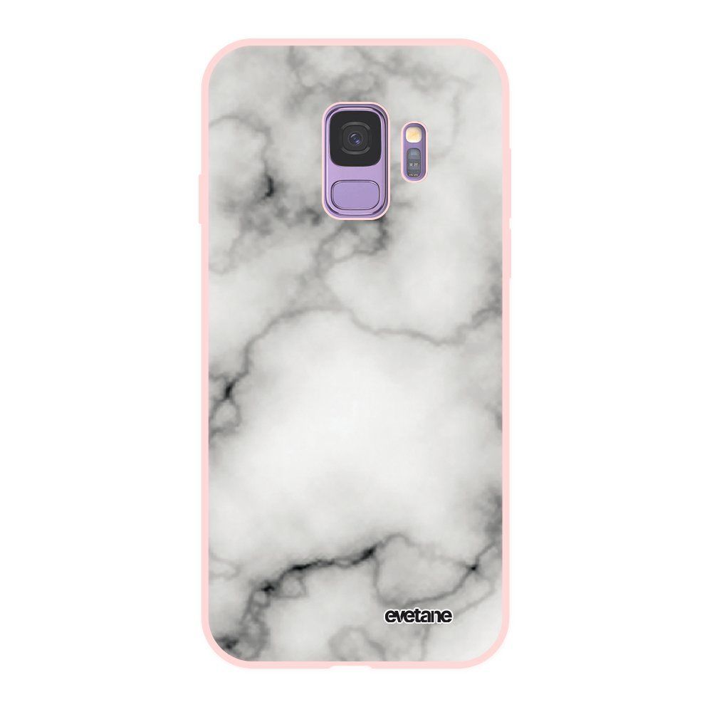 Evetane - Coque Samsung Galaxy S9 Silicone Liquide Douce rose Marbre blanc Ecriture Tendance et Design Evetane - Coque, étui smartphone