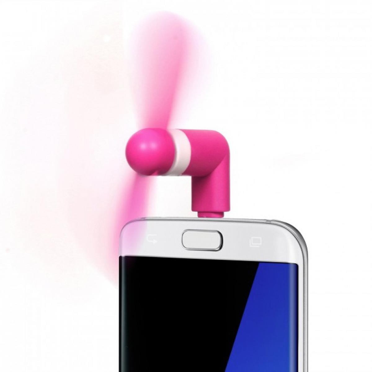 Shot - Mini Ventilateur Micro USB pour SAMSUNG Galaxy A10 Smartphone Android Silencieux Rafraichie (ROSE) - Autres accessoires smartphone