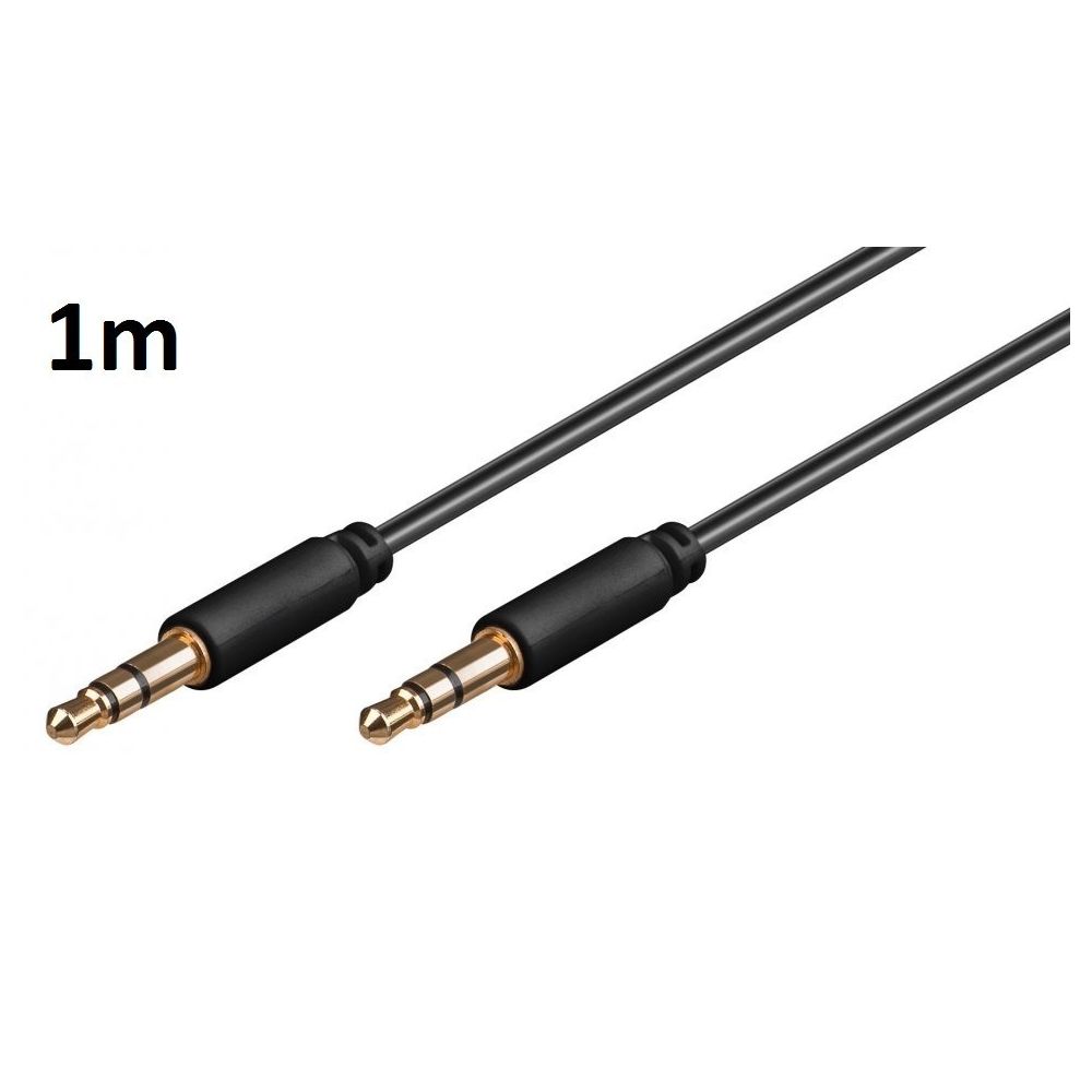 Shot - Cable 1m pour SONY Xperia X Voiture Musique Audio Double Jack Male 3.5 mm NOIR - Support téléphone pour voiture