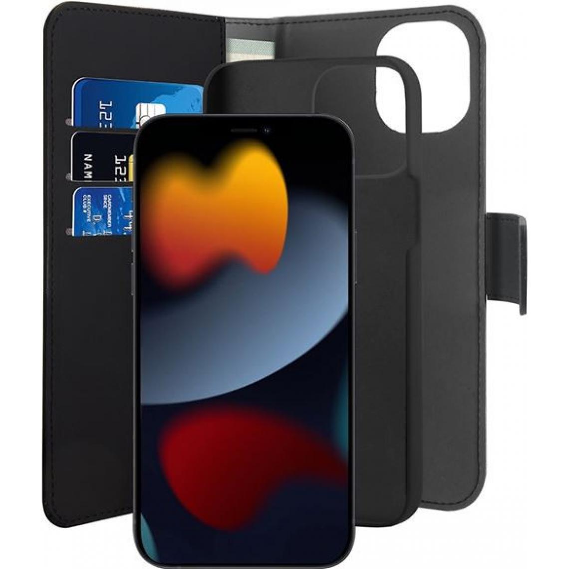 Puro - Etui folio magnétique 2 en 1 pour Iphone 13 Puro Noir - Coque, étui smartphone
