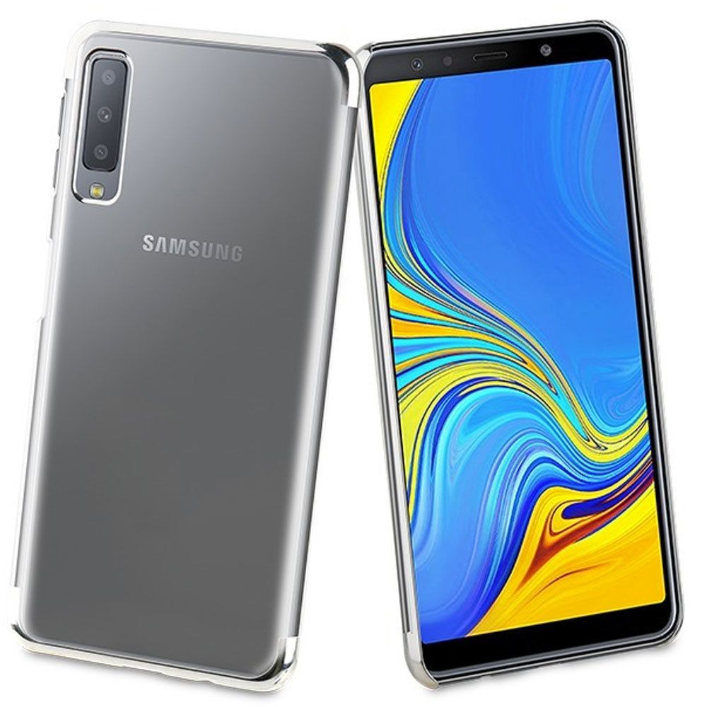 Muvit - Coque Muvit transparente et chrome Samsung Galaxy A7-2018 - Coque, étui smartphone