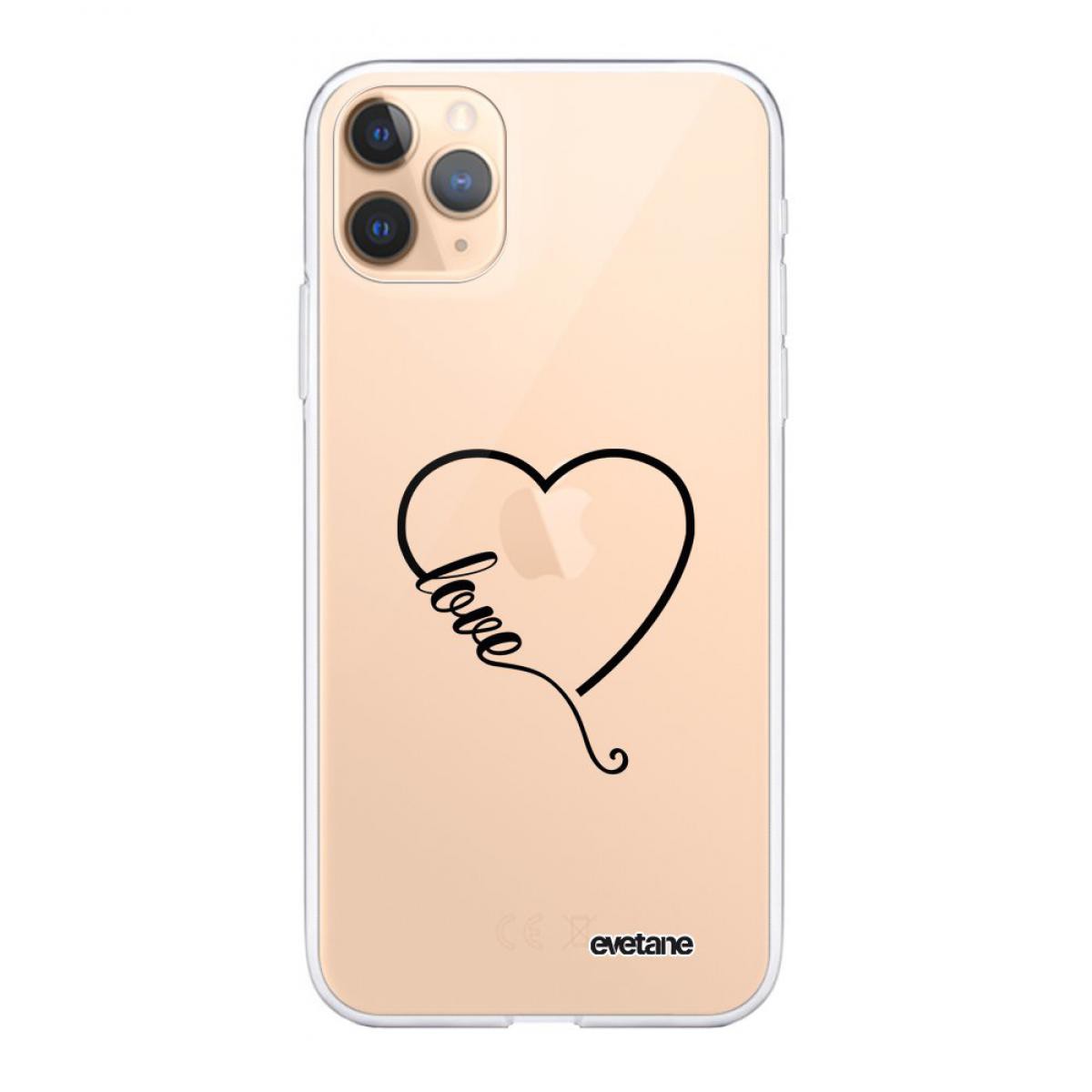 Evetane - Coque iPhone 11 Pro souple transparente Coeur love Motif Ecriture Tendance Evetane - Coque, étui smartphone