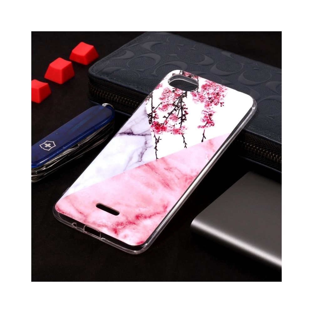 Wewoo - Coque Motif en marbre Etui en TPU souple pour Xiaomi Redmi 6A fleur de prunier - Coque, étui smartphone