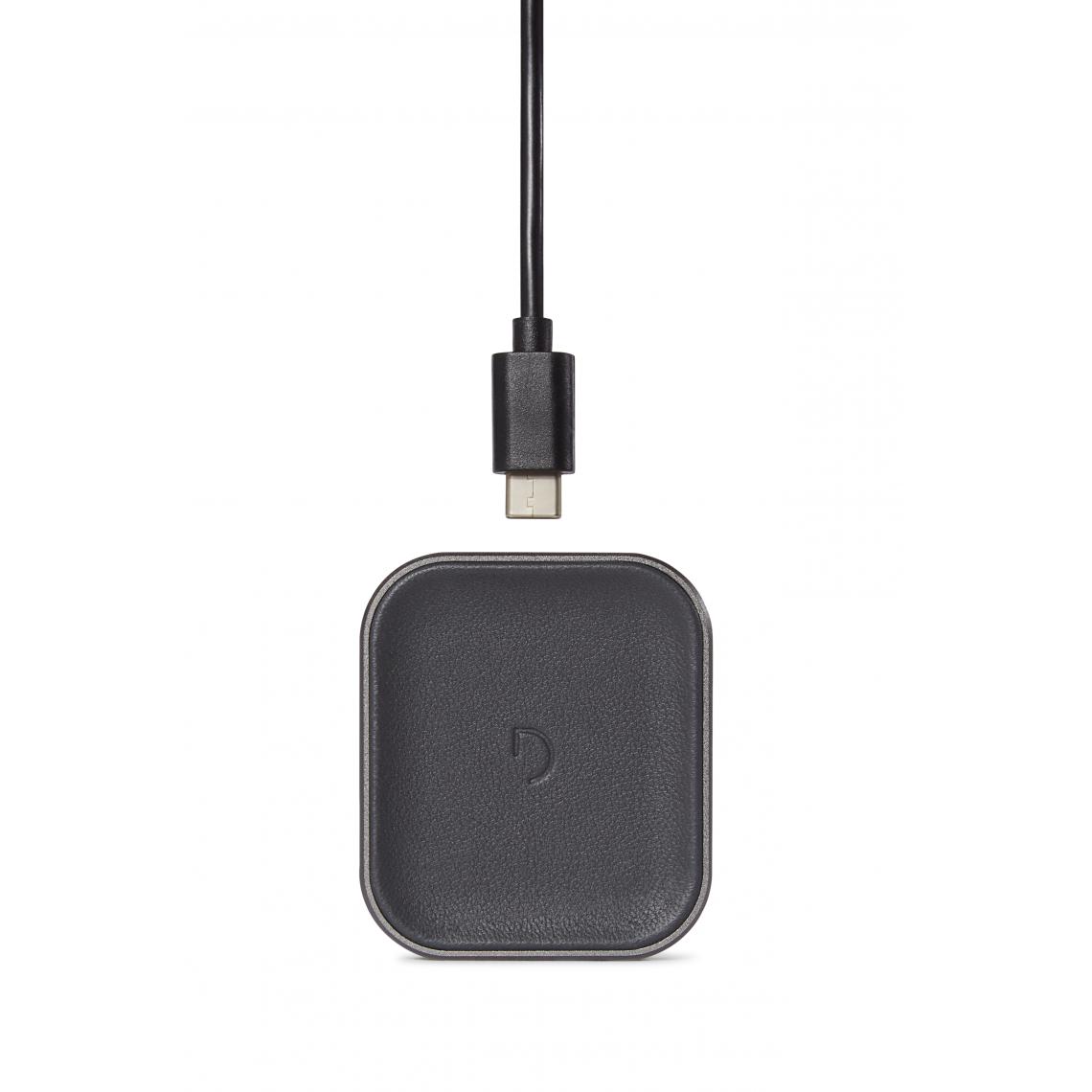 Decoded - DECODED Chargeur Induction FastPad Mini | Chargeur sans Fil en Cuir Noil | 5W (Anthracite) - Chargeur secteur téléphone