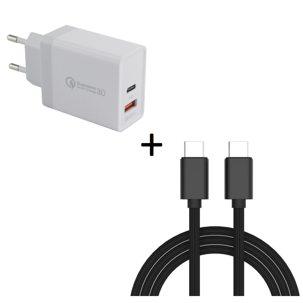 Shot - Pack Chargeur pour MACBOOK APPLE (Cable Chargeur Type C/Type C + Adaptateur Secteur Type C & USB) Thunderbolt 3 - Chargeur secteur téléphone