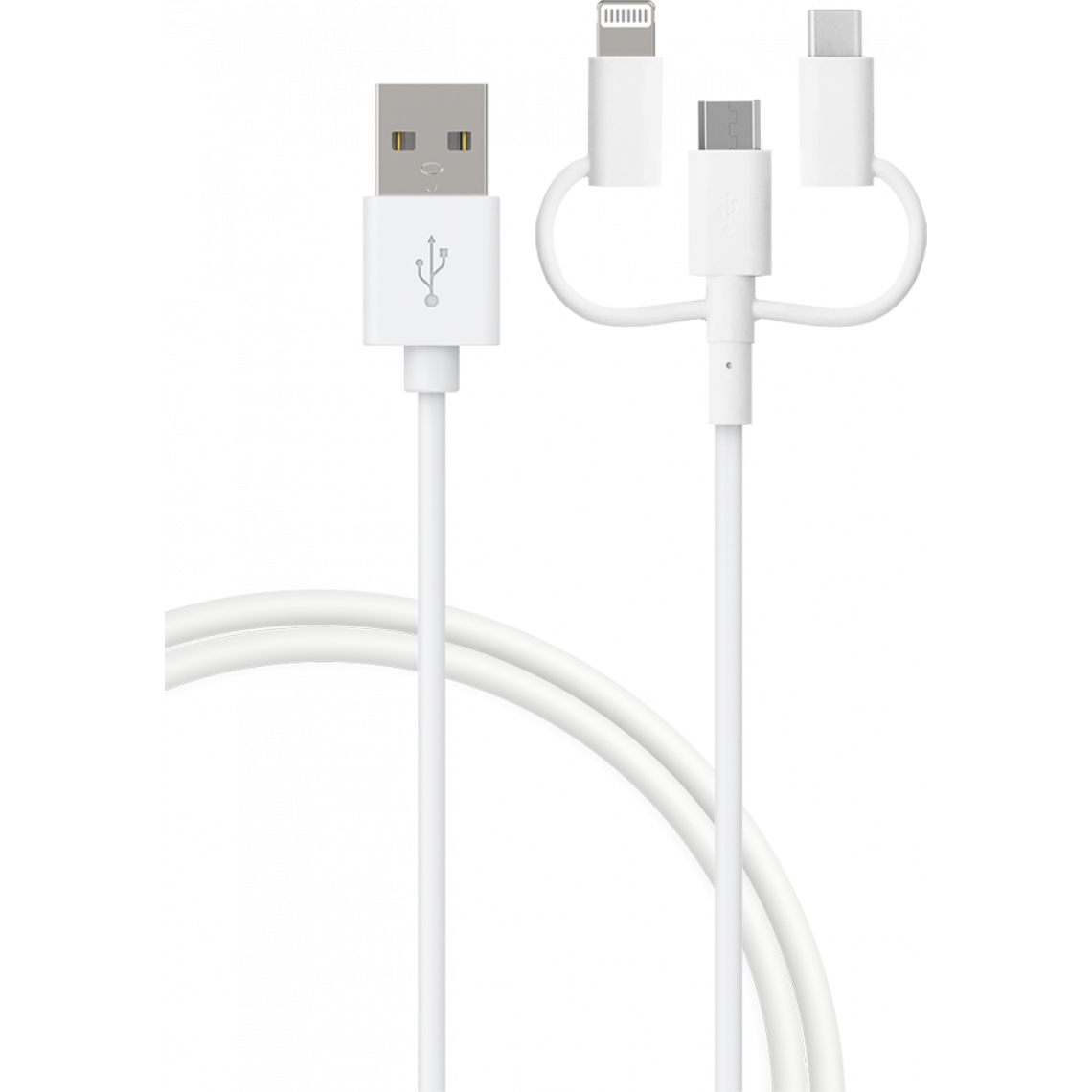 Bigben Connected - Câble 3 en 1 USB A/micro USB & USB C & Lightning 1,2 m Noir Bigben - Autres accessoires smartphone