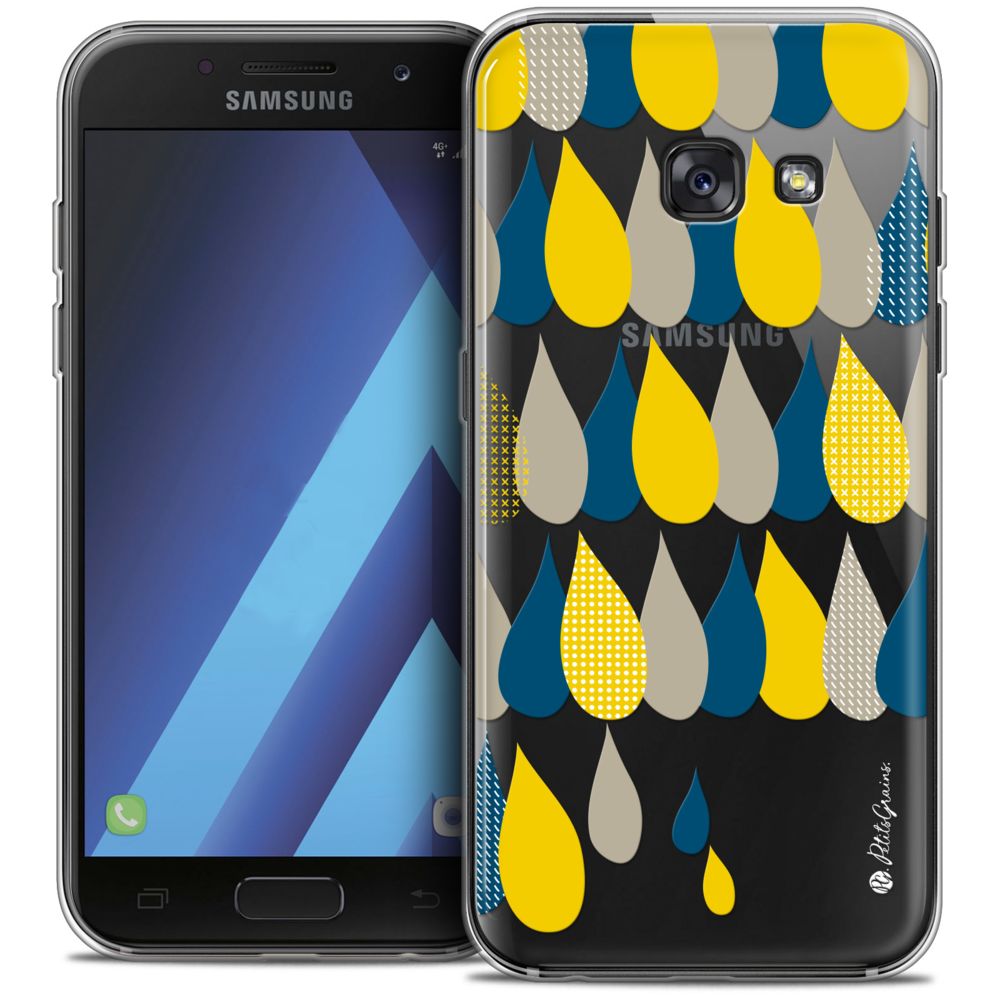 Caseink - Coque Housse Etui Samsung Galaxy A7 2017 A700 (5.7 ) [Crystal Gel HD Collection Petits Grains ? Design 3 Gouttes de Pluie - Souple - Ultra Fin - Imprimé en France] - Coque, étui smartphone