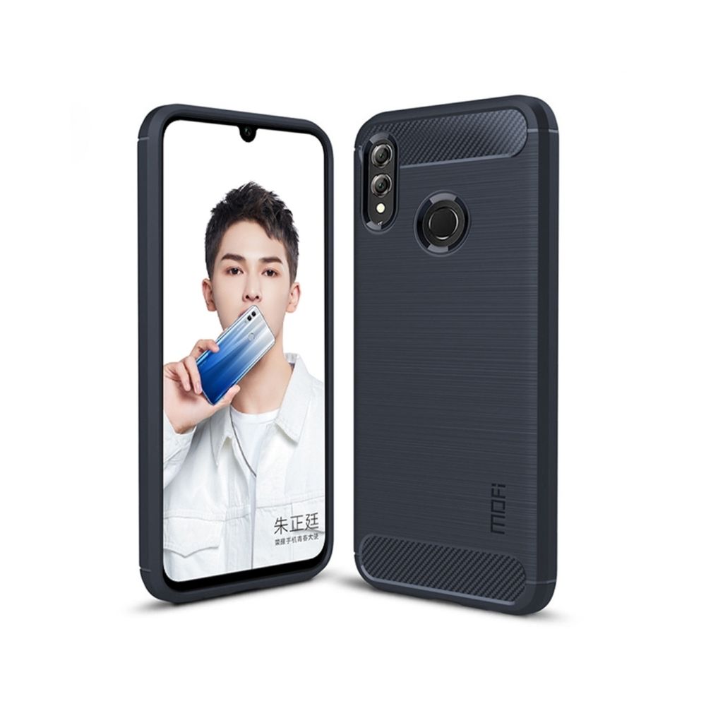 Wewoo - Coque en TPU fibre de carbone texturée pour HuHonor 10 Lite (bleue) - Coque, étui smartphone