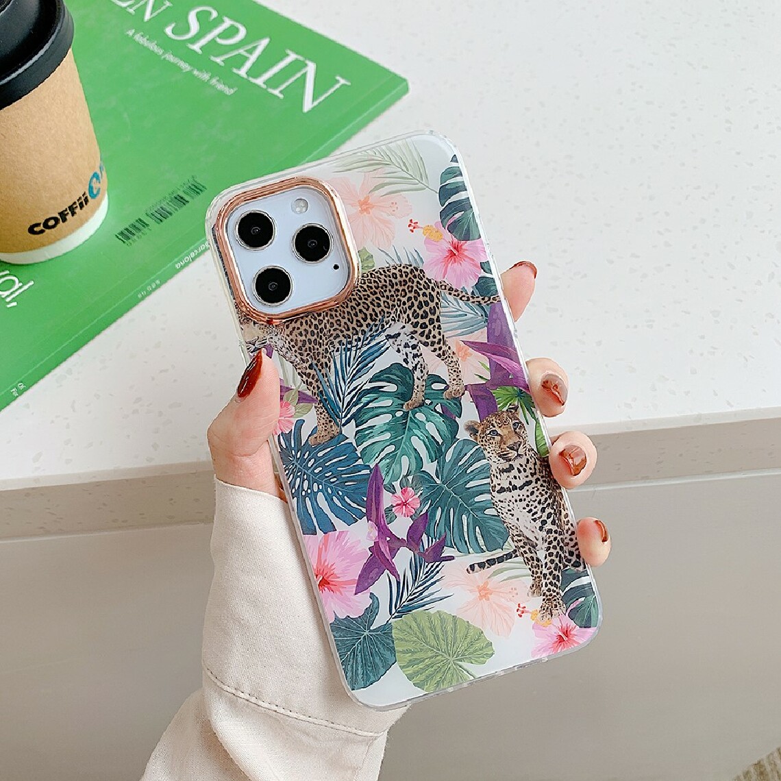 Other - Coque en TPU impression de motifs d'éléments de fleurs de série naturelle léopard pour votre Apple iPhone 12 Pro Max - Coque, étui smartphone