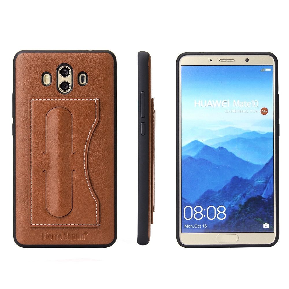 Wewoo - Housse Coque Fierre Shann en cuir de protection complète pour Huawei Mate 10avec support et fente carte marron - Coque, étui smartphone