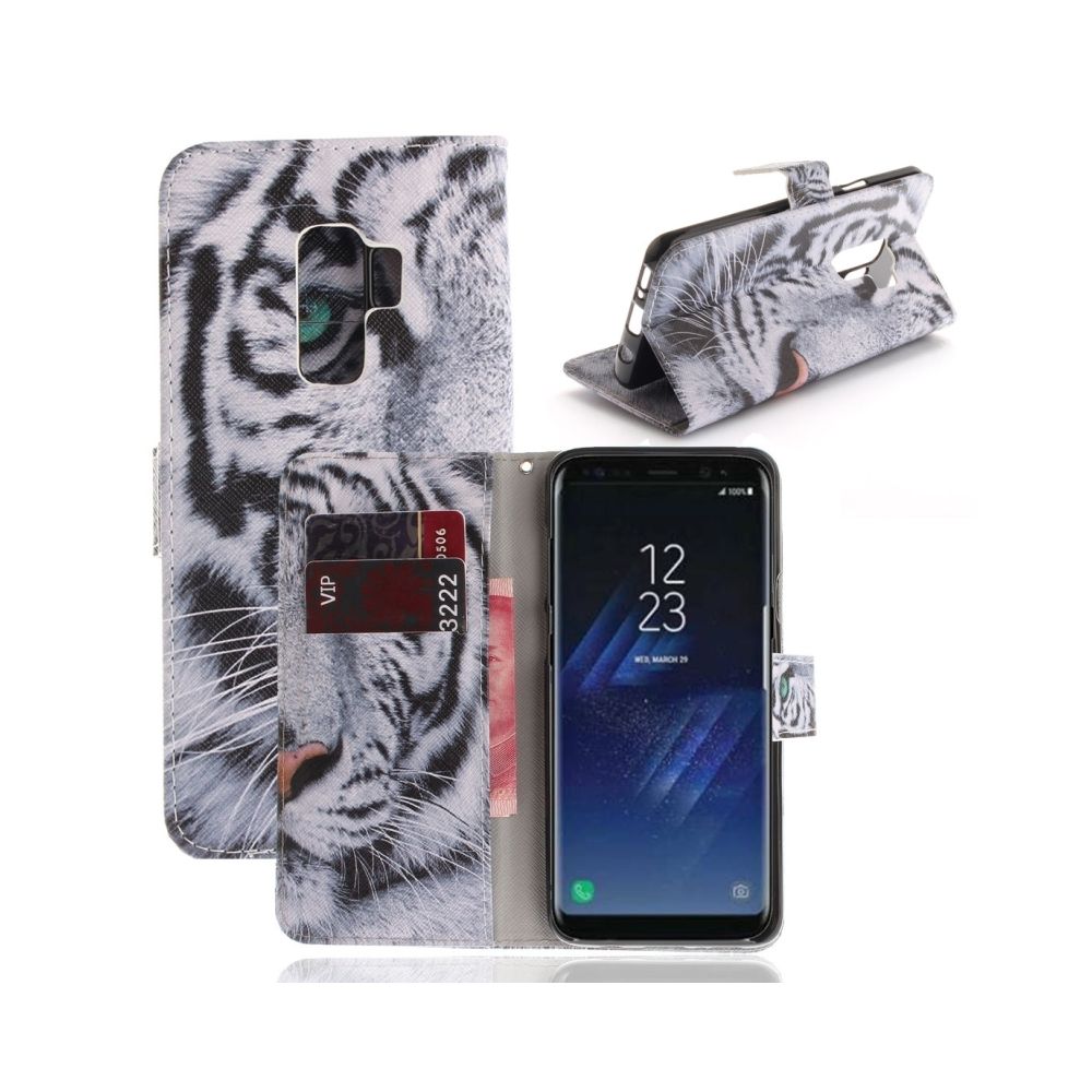 Wewoo - Housse Étui pour Samsung Galaxy S9 + Tigre Motif Horizontal en cuir avec porte-cartes & Slots & Portefeuille - Coque, étui smartphone