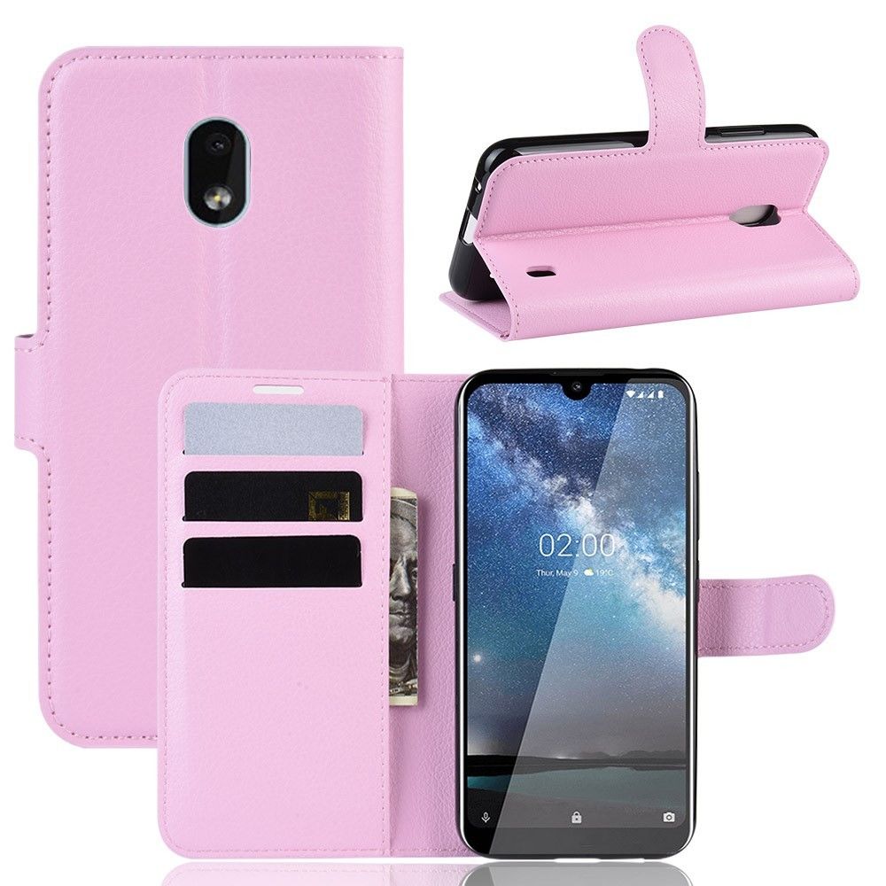 marque generique - Etui en PU litchi avec support couleur rose pour votre Nokia 2.2 - Coque, étui smartphone