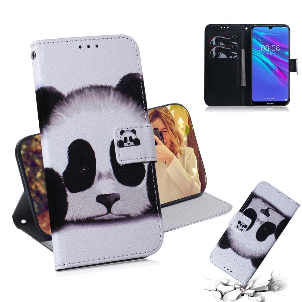 marque generique - Etui en PU motif imprimé flip panda pour votre Huawei Y6 (2019) - Coque, étui smartphone