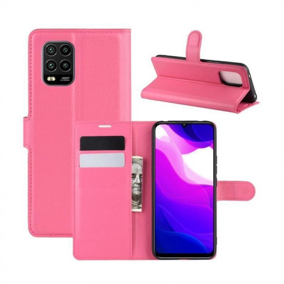 Generic - Housse pour Xiaomi Mi 10 Lite Portefeuille Porte-carte Rose - Coque, étui smartphone