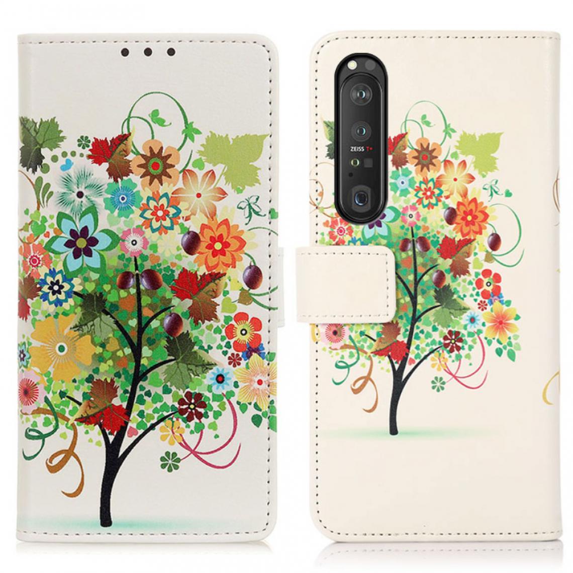 Other - Etui en PU Impression de motifs avec support arbre coloré pour votre Sony Xperia 1 III - Coque, étui smartphone
