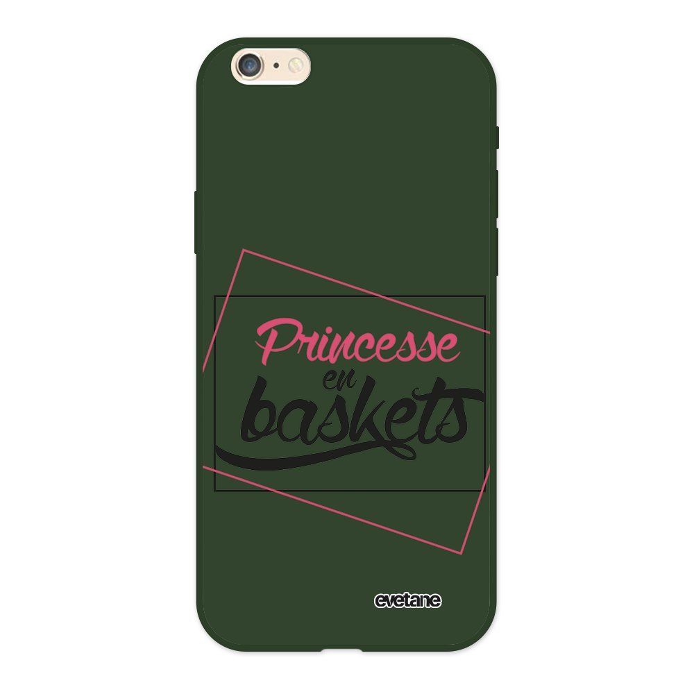 Evetane - Coque iPhone 6/6S Silicone Liquide Douce vert kaki Princesse En Baskets Ecriture Tendance et Design Evetane - Coque, étui smartphone