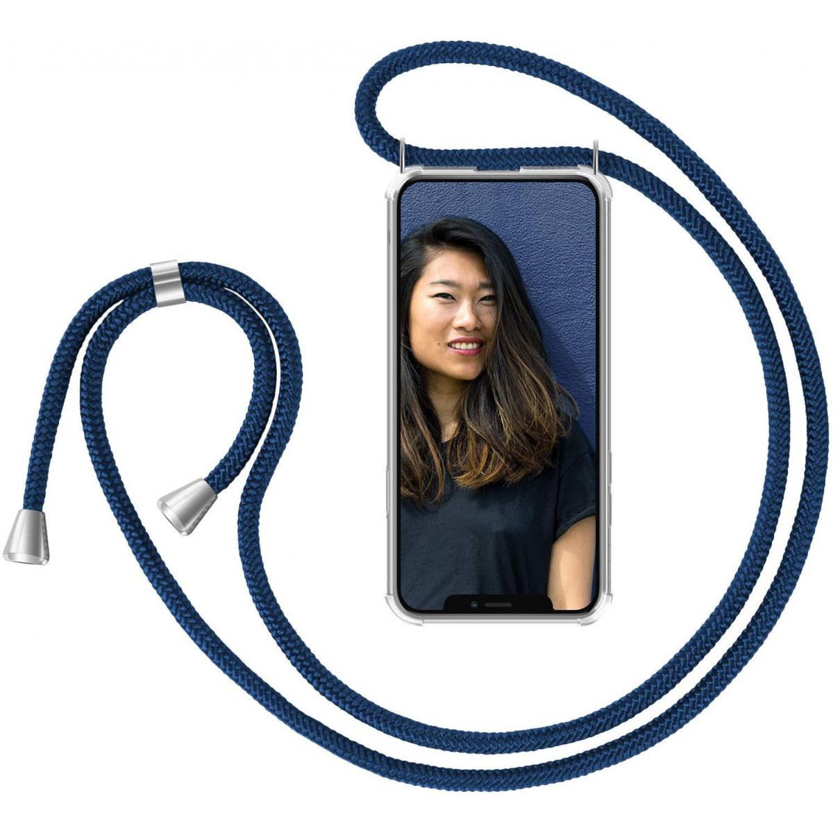 Shot - Coque avec Cordon pour "SAMSUNG Galaxy Note 20" Silicone Airbags Transparente (BLEU) - Coque, étui smartphone