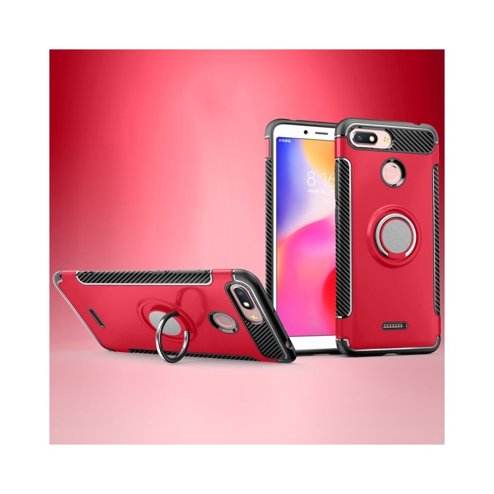 Wewoo - Etui de protection magnétique 360 ??degrés de rotation anneau de support d'armure pour Xiaomi Redmi 6 a (rouge) - Coque, étui smartphone