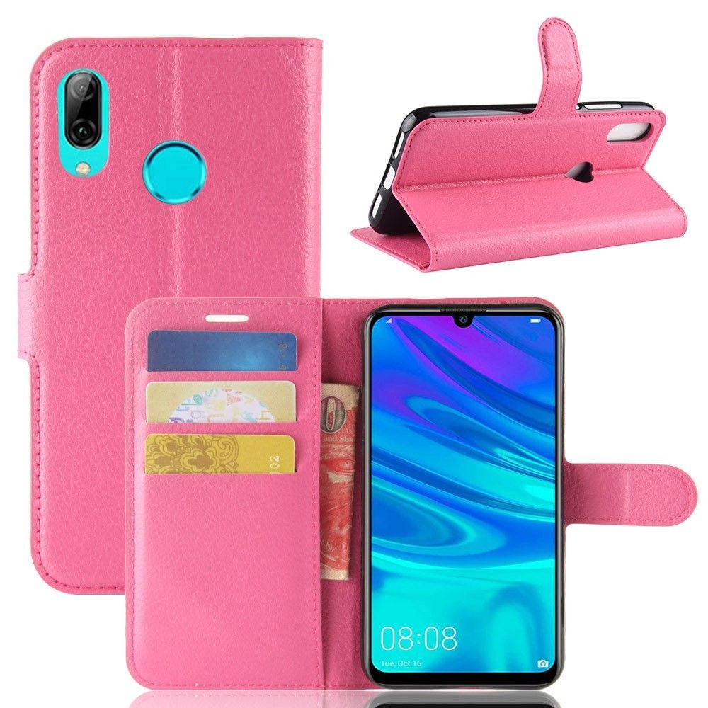 marque generique - Etui en PU litchi rose pour votre Huawei Y7 (2019) - Coque, étui smartphone