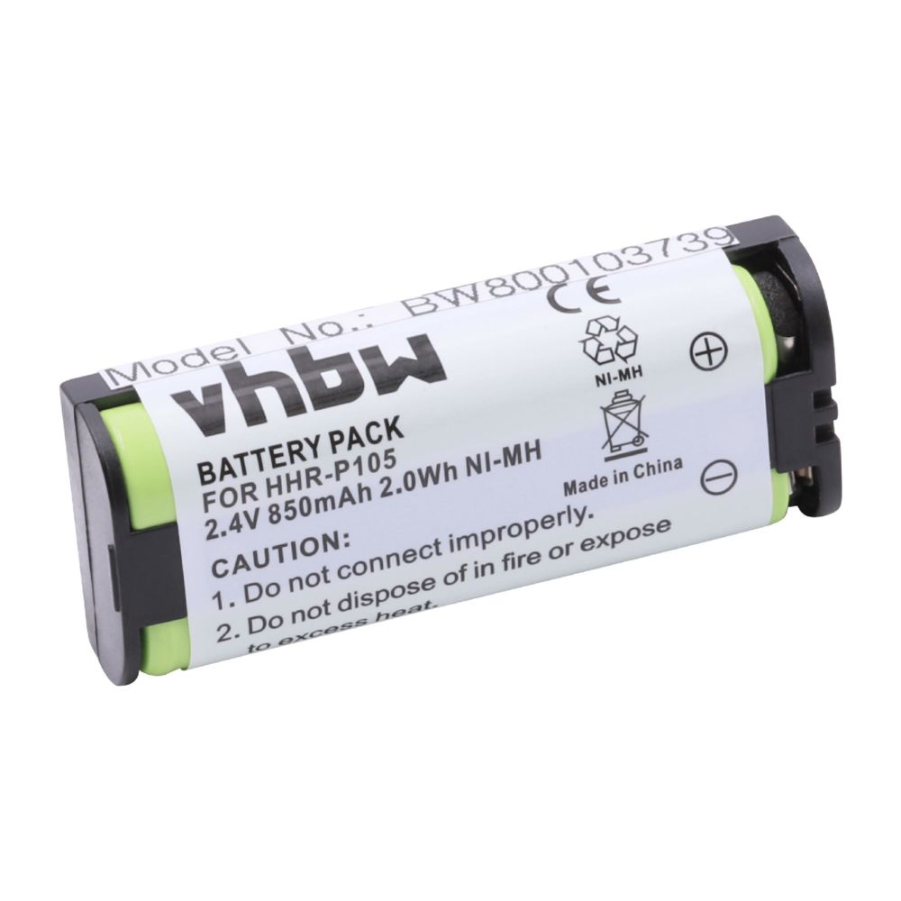 Vhbw - vhbw NiMH batterie 800mAh (2.4V) pour téléphone fixe sans fil Panasonic KX-TGA571S, KX-TGA572, KX-TGA573S comme CPH-508, BBTG0658001, etc. - Batterie téléphone
