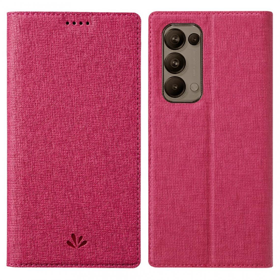 Other - Etui en PU avec support et porte-cartes rose pour votre Oppo Reno5 Pro+ 5G - Coque, étui smartphone
