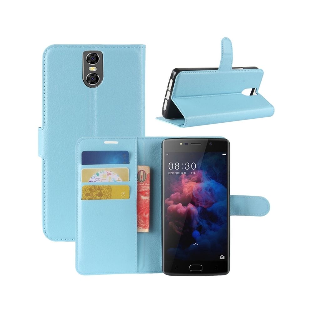 Wewoo - Coque bleu pour cartes et porte-monnaie BL7000 Litchi Texture PU + TPU Horizontal Housse en cuir avec support fentes - Coque, étui smartphone
