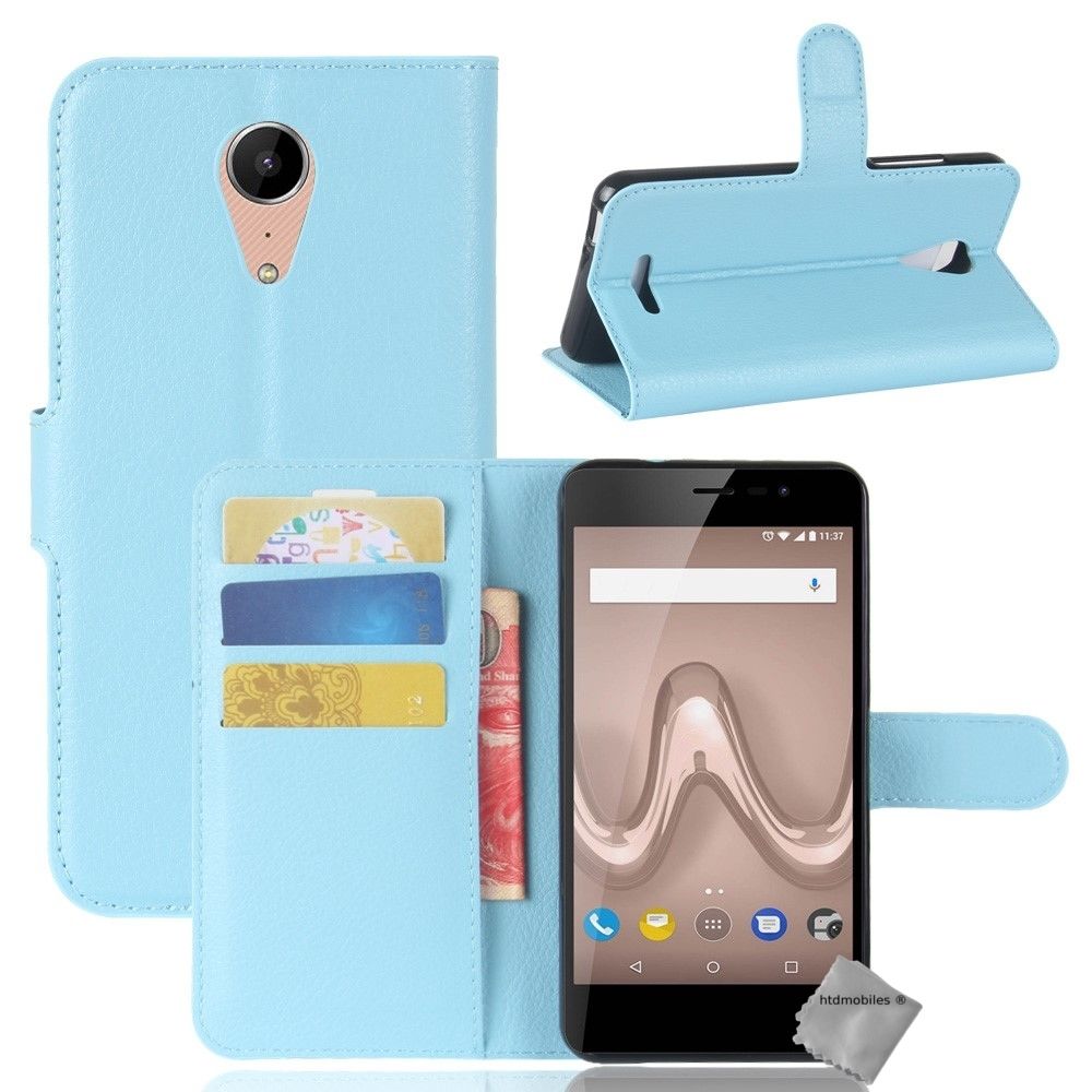 Htdmobiles - Housse etui coque pochette portefeuille pour Wiko Tommy 2 Plus + verre trempe - BLEU - Autres accessoires smartphone