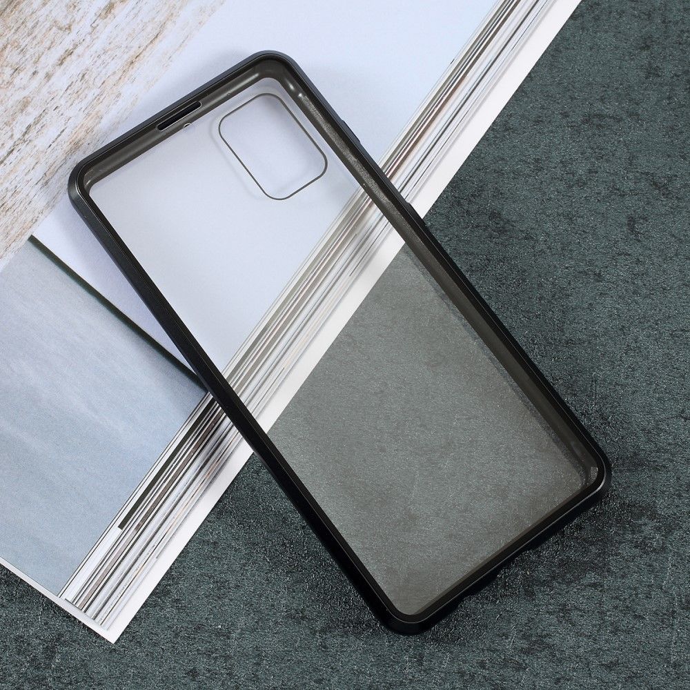 Generic - Bumper en métal cadre d'adsorption magnétique double face noir pour votre Samsung Galaxy A51 SM-A515 - Coque, étui smartphone