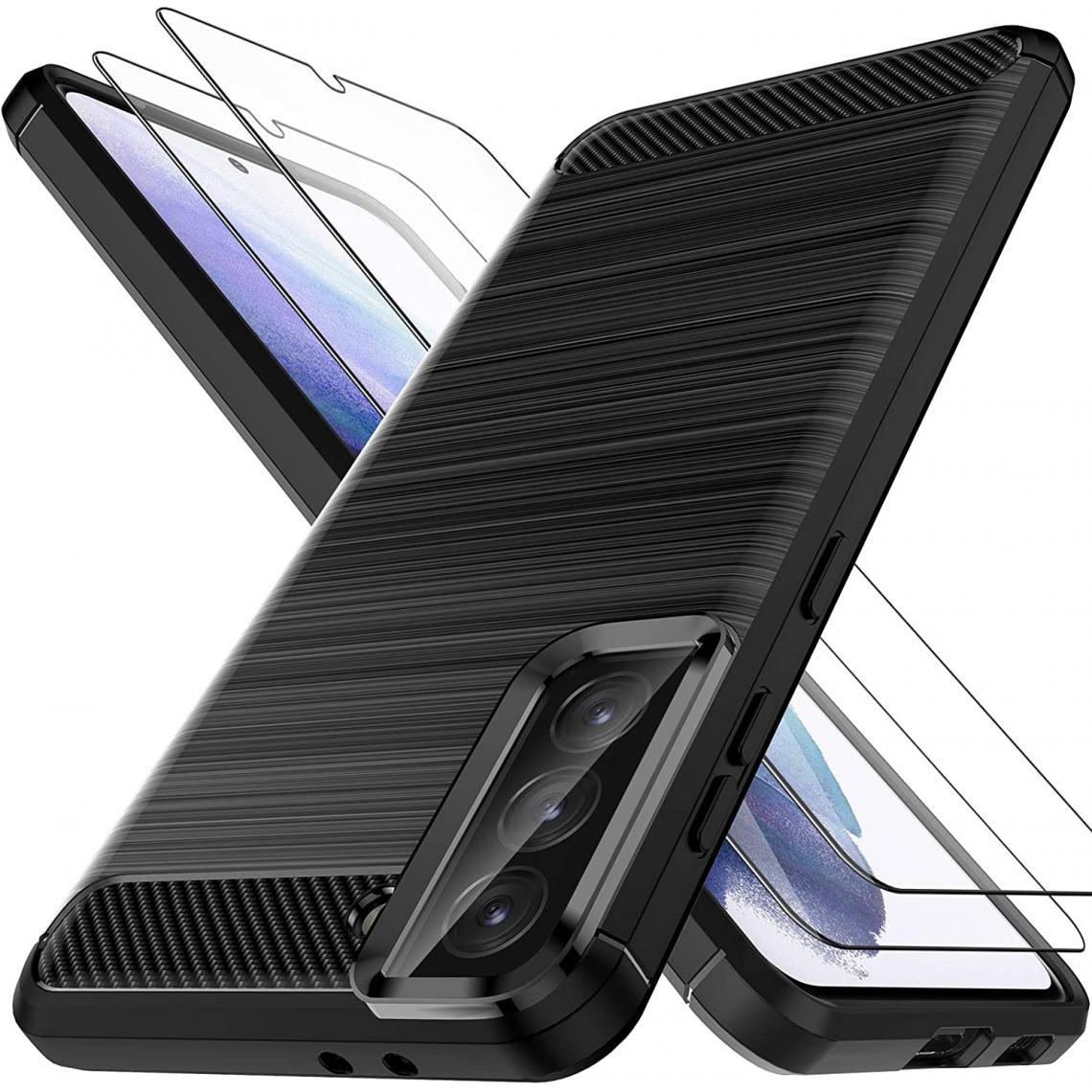 OtterBox - Advansia Housse coque pour Samsung Galaxy S21 Plus + 2 Verre Trempé Avant et Arriere Protection ecran - Autres accessoires smartphone