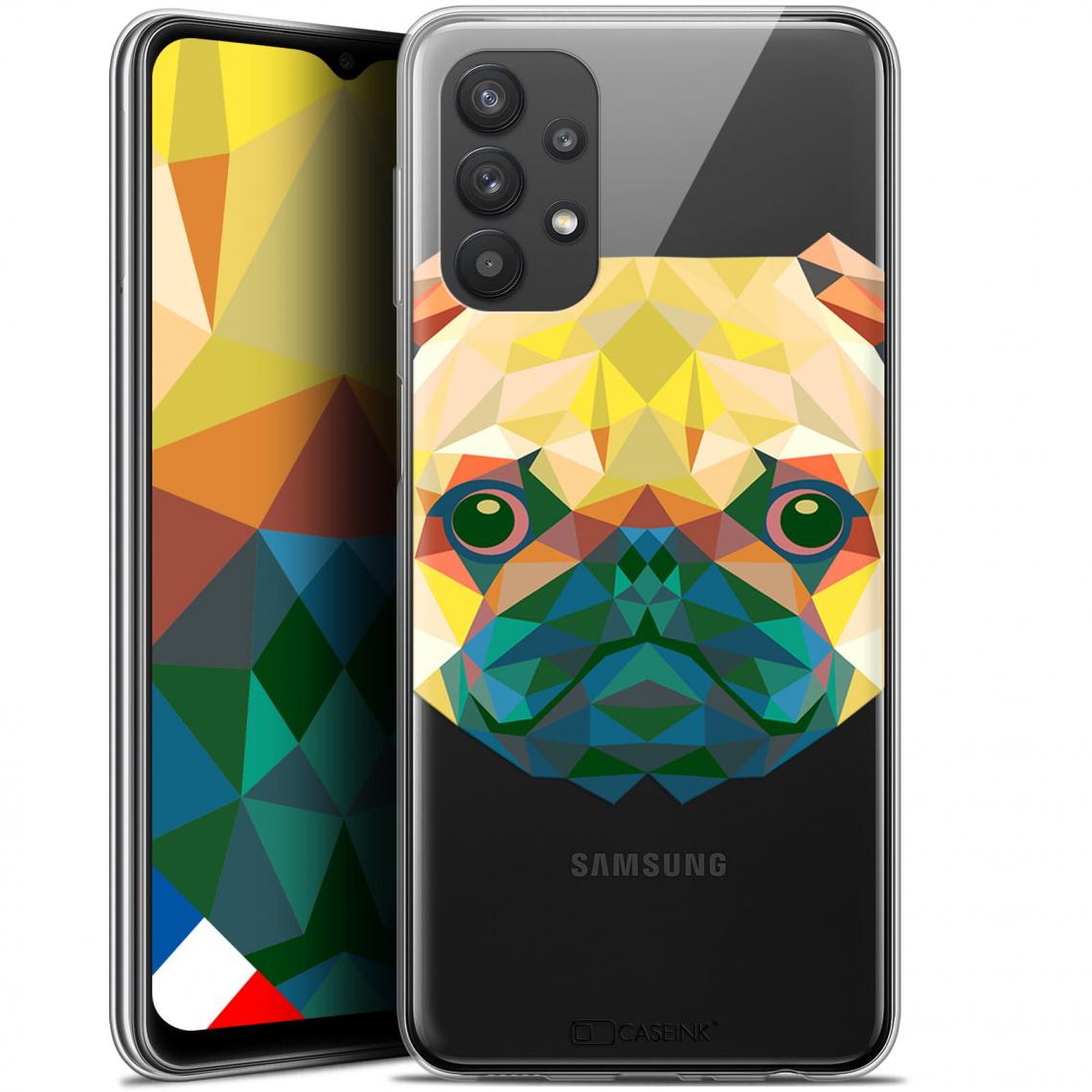 Caseink - Coque Pour Samsung Galaxy A32 5G (6.5 ) [Gel HD Polygon Series Animal - Souple - Ultra Fin - Imprimé en France] Chien - Coque, étui smartphone