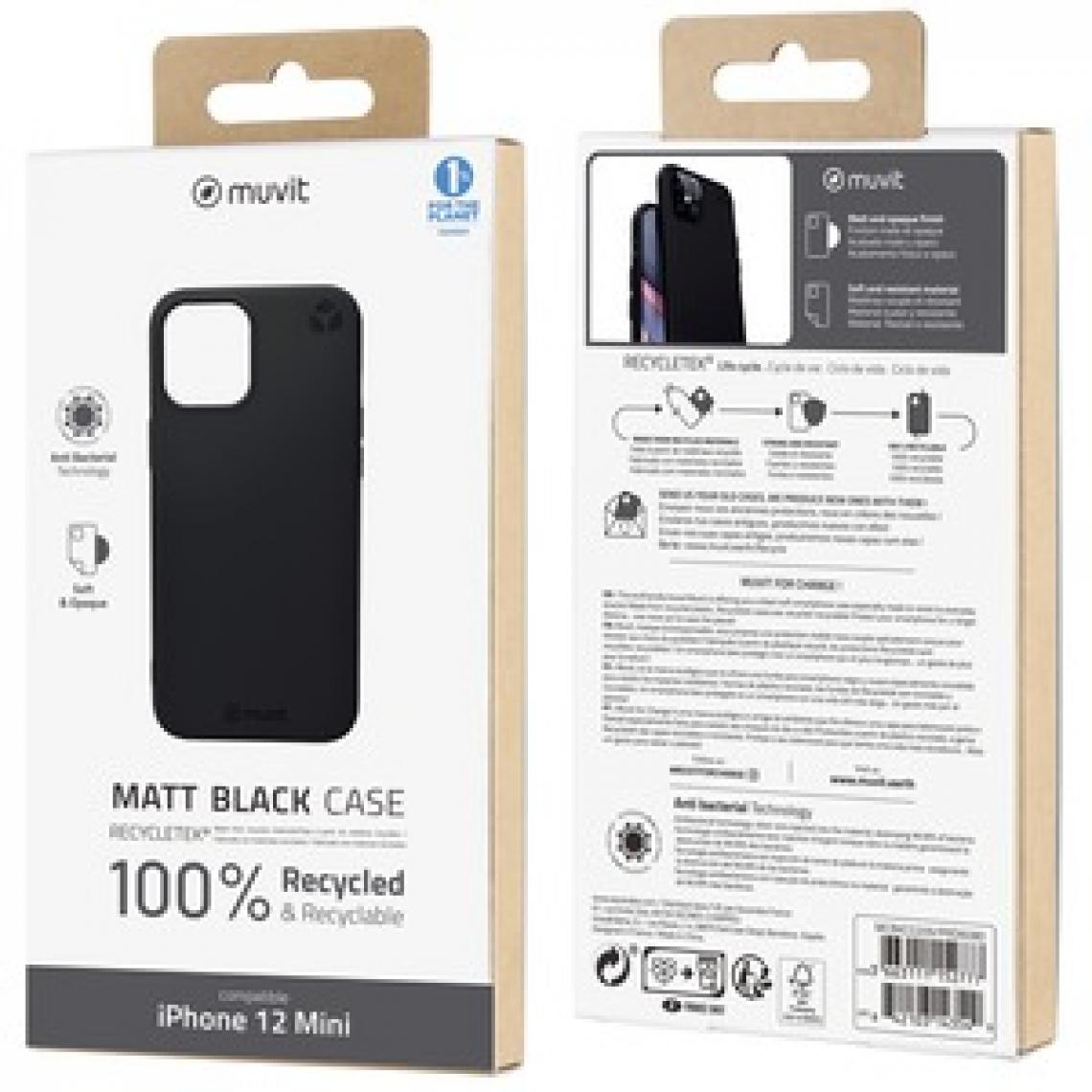 Muvit - Muvit For Change Recycletek Souple Noire: Iphone 12 Mini - Coque, étui smartphone