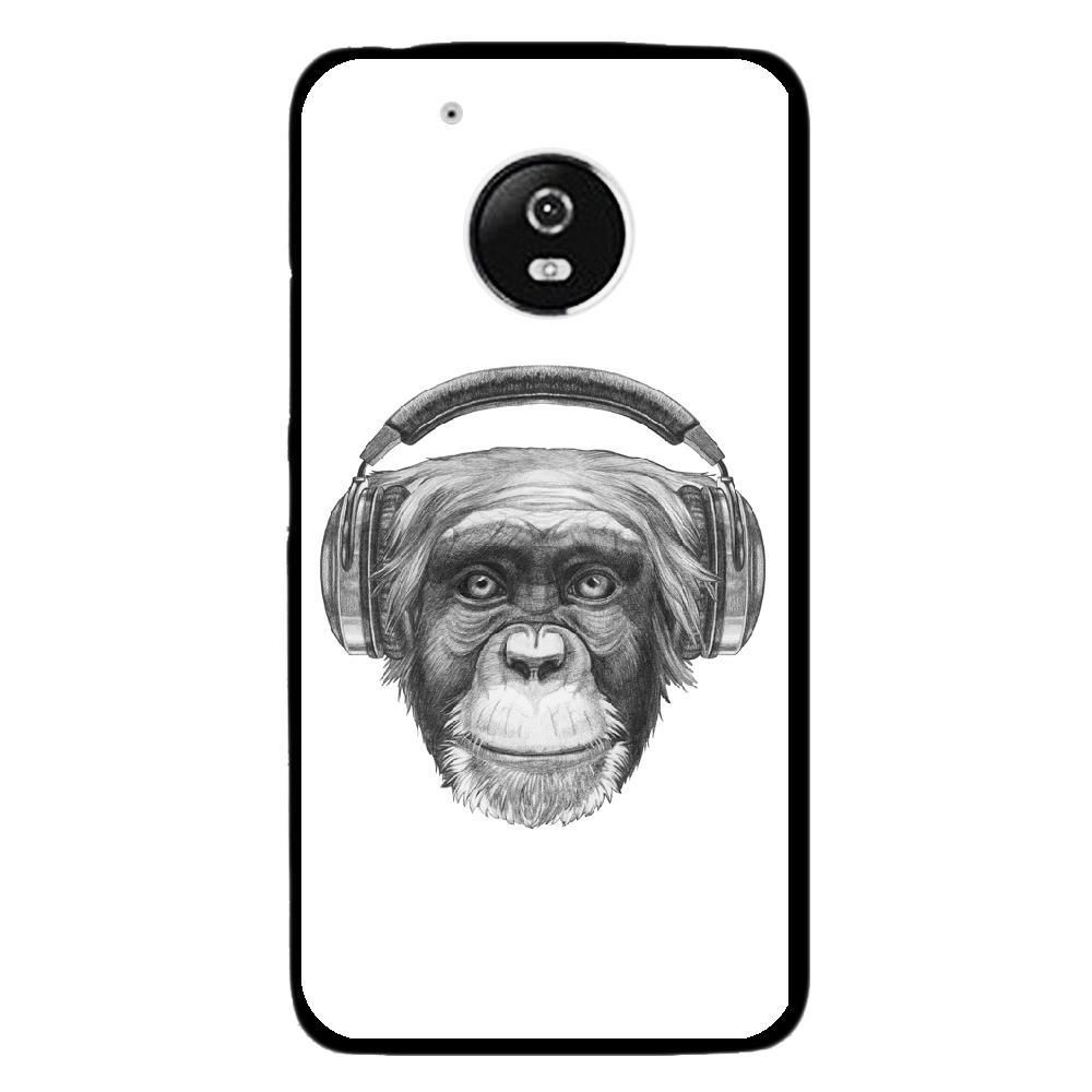 Kabiloo - Coque rigide pour Motorola Moto G5 avec impression Motifs singe avec casque - Coque, étui smartphone