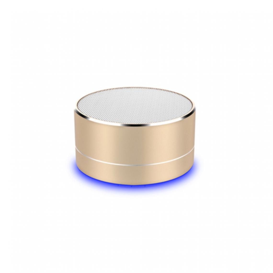 Shot - Enceinte Metal Bluetooth pour "WIKO View 5" Smartphone Port USB Carte TF Auxiliaire Haut-Parleur Micro Mini (OR) - Autres accessoires smartphone