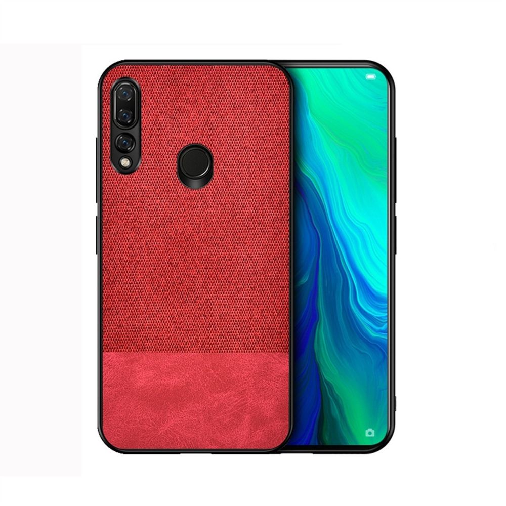 Wewoo - Coque Étui de protection antichoc en PU + tissu pour Huawei Y9 2019 rouge - Coque, étui smartphone