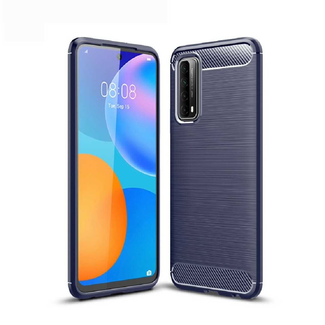 Other - Coque en TPU texture en fibre de carbone brossé bleu pour votre Huawei P smart 2021 - Coque, étui smartphone
