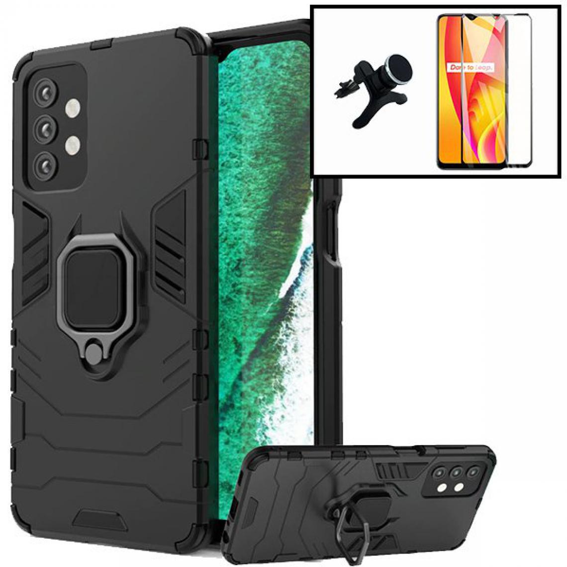 Phonecare - Kit Verre Trempé 5D Full Cover + Coque 3X1 Military Defender + Support de Voiture Magnétique Renforcé - Samsung Galaxy A32 5G - Coque, étui smartphone