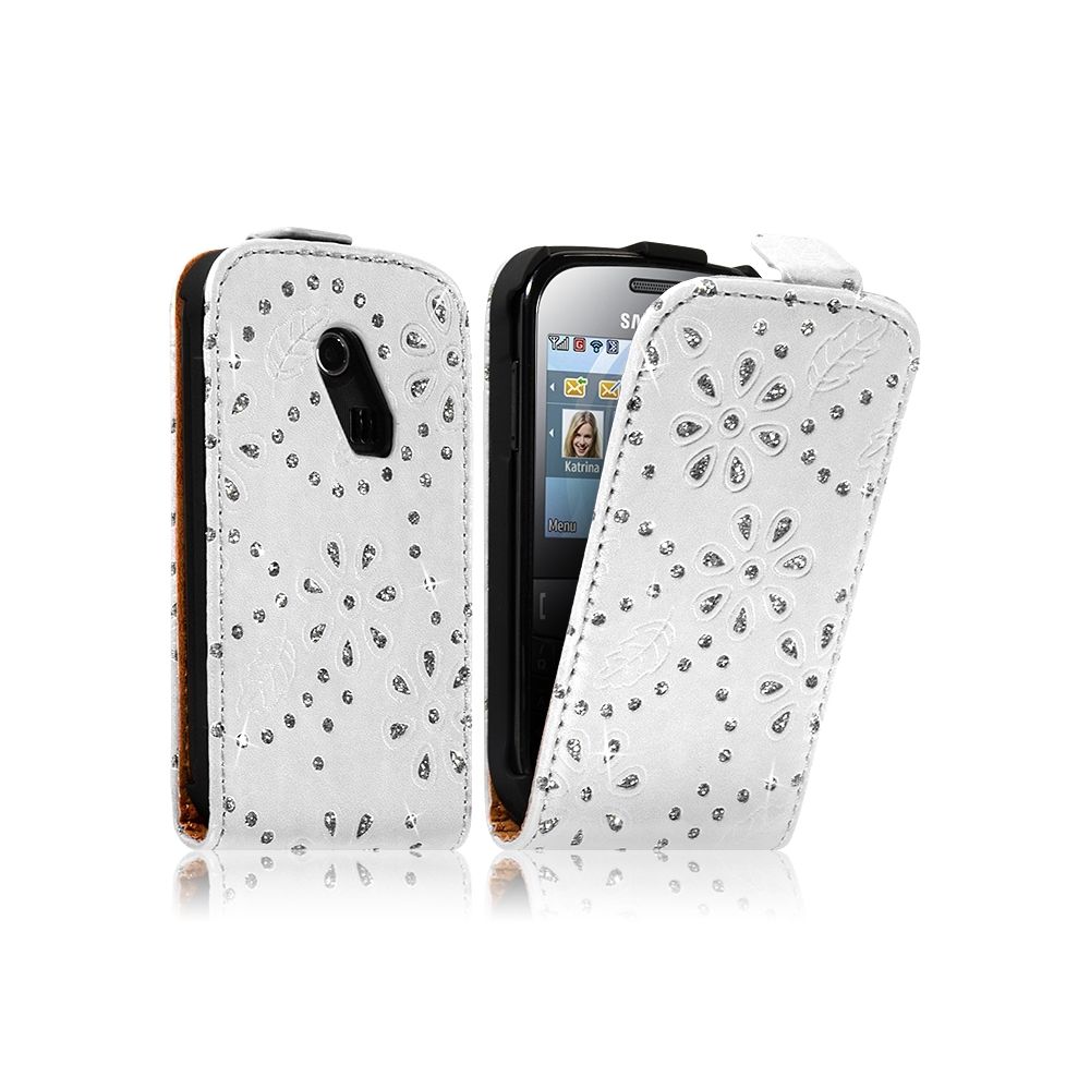 Karylax - Housse Coque Etui pour Samsung Chat 335 Style Diamant Couleur Blanc - Autres accessoires smartphone