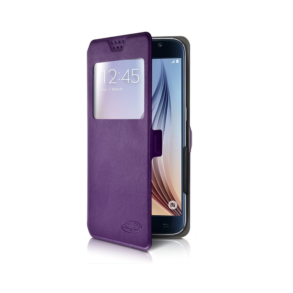 Karylax - Etui à Fenêtre S-View Universel M Couleur Violet pour Homtom HT37 - Autres accessoires smartphone