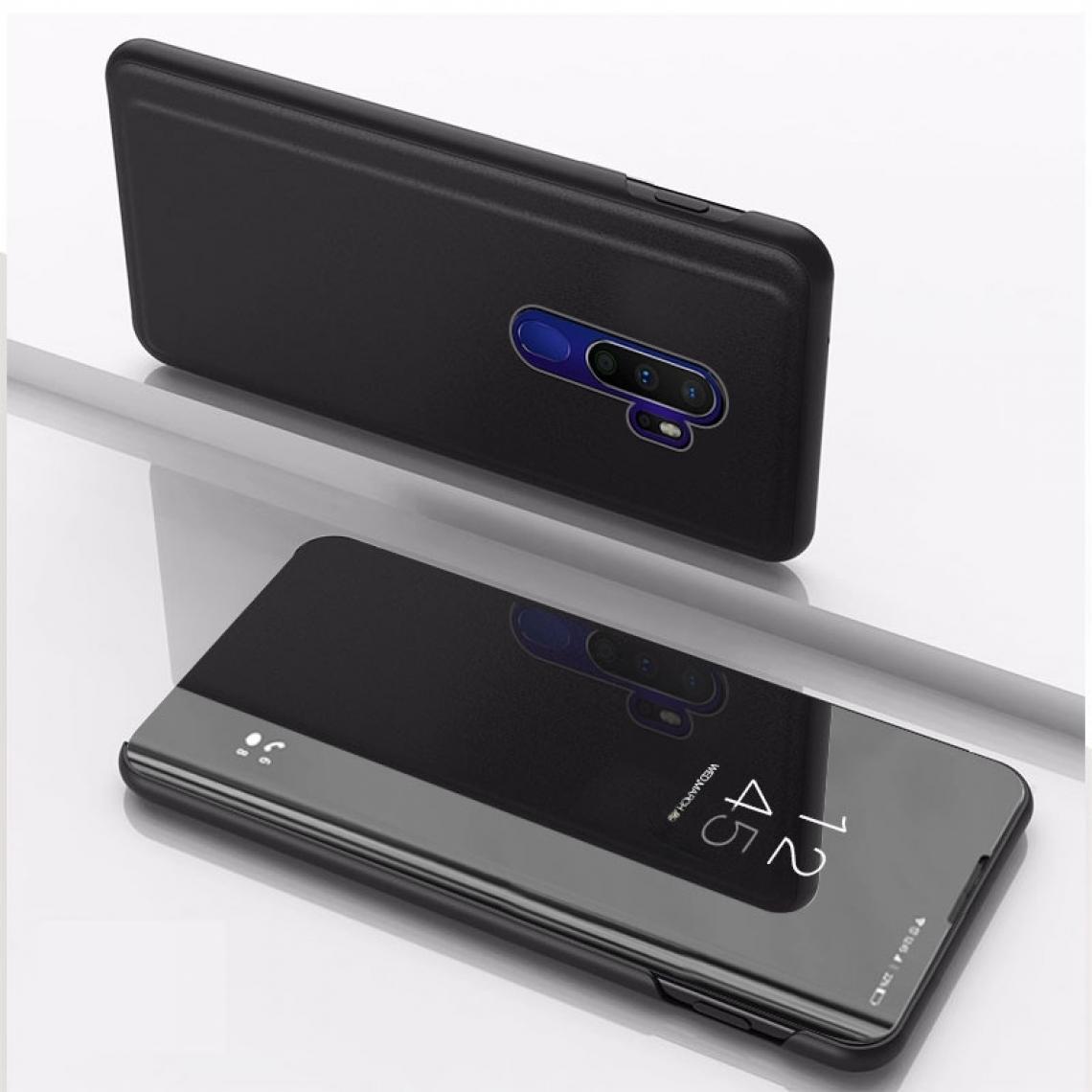 Wewoo - Housse Coque Pour OPPO A9 2020 / A5 2020 miroir en cuir Flip Flip horizontale avec support étui téléphone mobile noir - Coque, étui smartphone