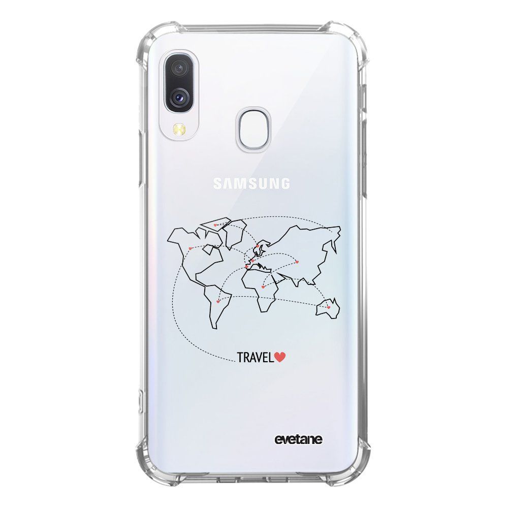 Evetane - Coque Samsung Galaxy A40 anti-choc souple avec angles renforcés transparente Travel Evetane - Coque, étui smartphone