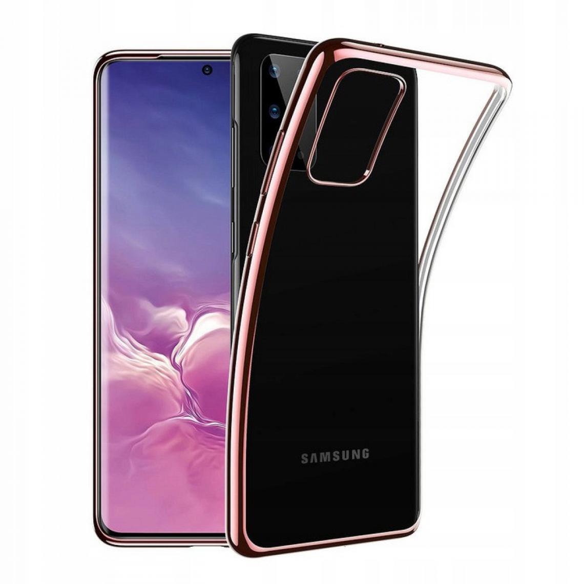 Shot - Coque Chrome Silicone pour "SAMSUNG Galaxy A51" Contour Transparente Bumper Protection Gel Souple (ROSE) - Coque, étui smartphone