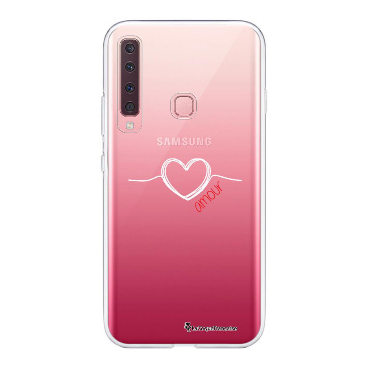La Coque Francaise - Coque Samsung Galaxy A9 2018 souple transparente Coeur Blanc Amour Motif Ecriture Tendance La Coque Francaise - Coque, étui smartphone